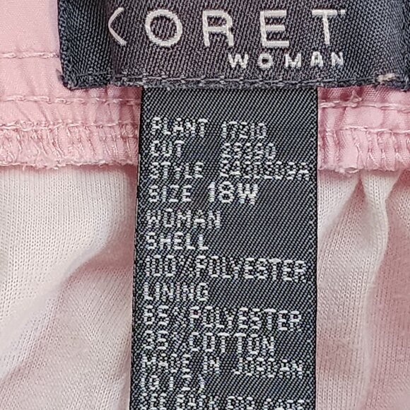 Koret Woman Light Pink Cotton Poly Lined Elastic Waist PullOn Jogger Pant Sz 18W - Picture 14 of 16